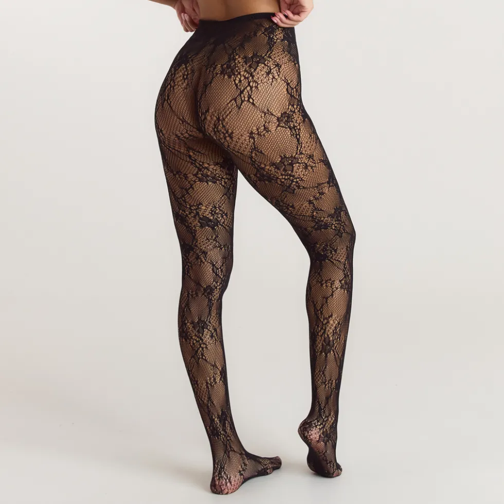 Lace Tights (40 Denier) - Black