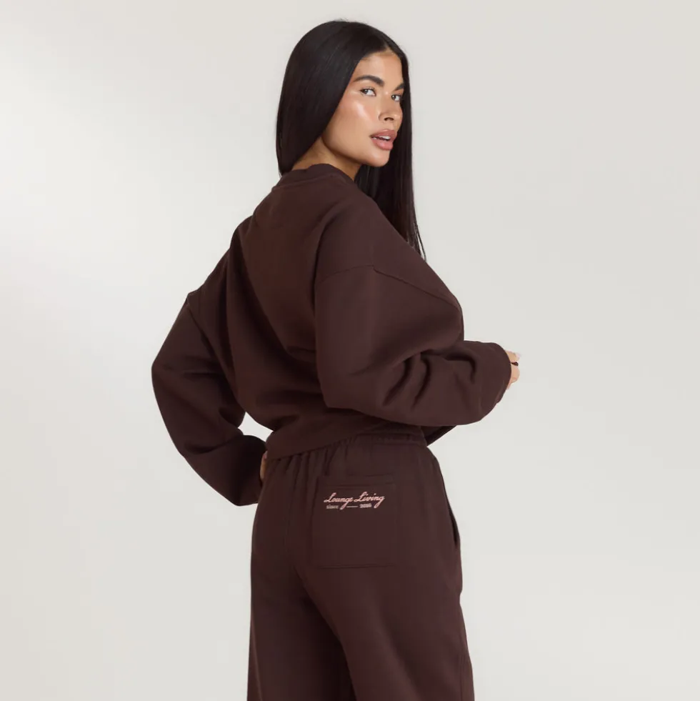 Lounge Living Quarter-Zip Jumper - Chocolate
