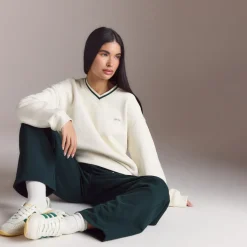 Lounge Living V-Neck Jumper - Cream