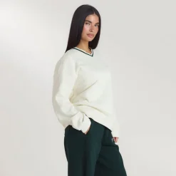 Lounge Living V-Neck Jumper - Cream