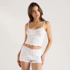 Modal Cami Pajama Top - White Fruits