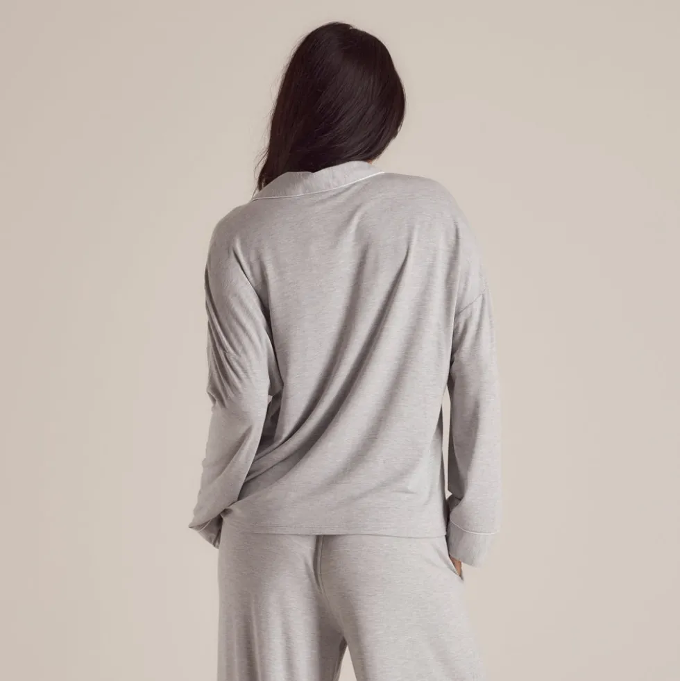 Modal Pajama Shirt - Grey Marl