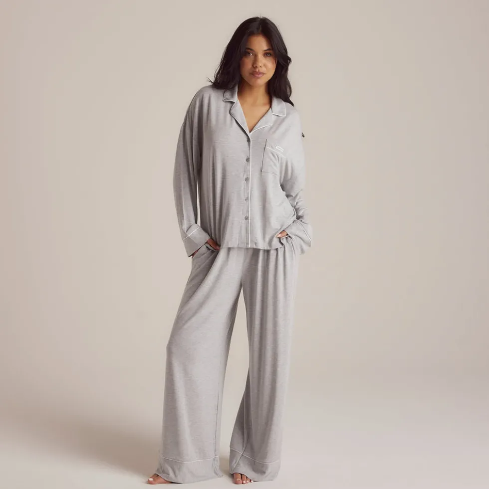 Modal Pajama Shirt - Grey Marl