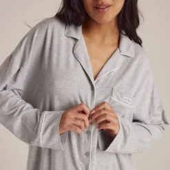 Modal Pajama Shirt - Grey Marl