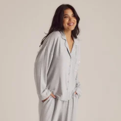 Modal Pajama Shirt - Grey Marl
