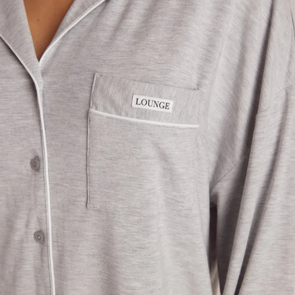 Modal Pajama Shirt - Grey Marl