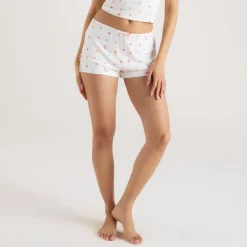 Modal Pajama Shorts - White Fruits