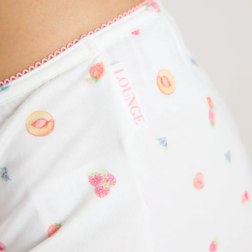 Modal Pajama Shorts - White Fruits