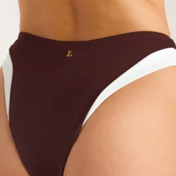 Monaco High-Leg Brazilian Bikini Briefs - Chocolate