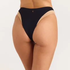 Monaco High-Leg Brazilian Bikini Briefs - Black
