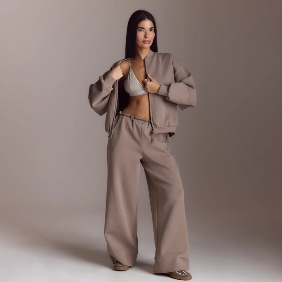 Neoprene Bomber Jacket - Taupe