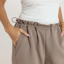 Neoprene Wide-Leg Joggers - Taupe