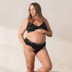 Nurture Nursing Bra & Thong/Briefs Set - Black