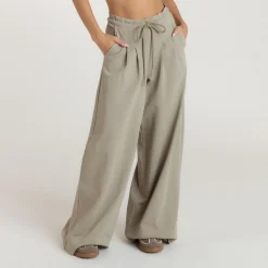 Pleated Wide Leg Trousers - Thyme