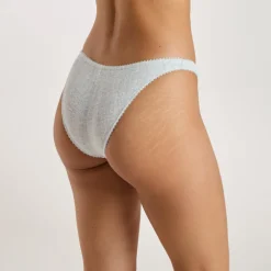 Pointelle Brazilian Briefs - Grey Marl