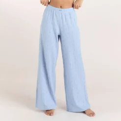 Pointelle Pajama Pants - Blue Floral