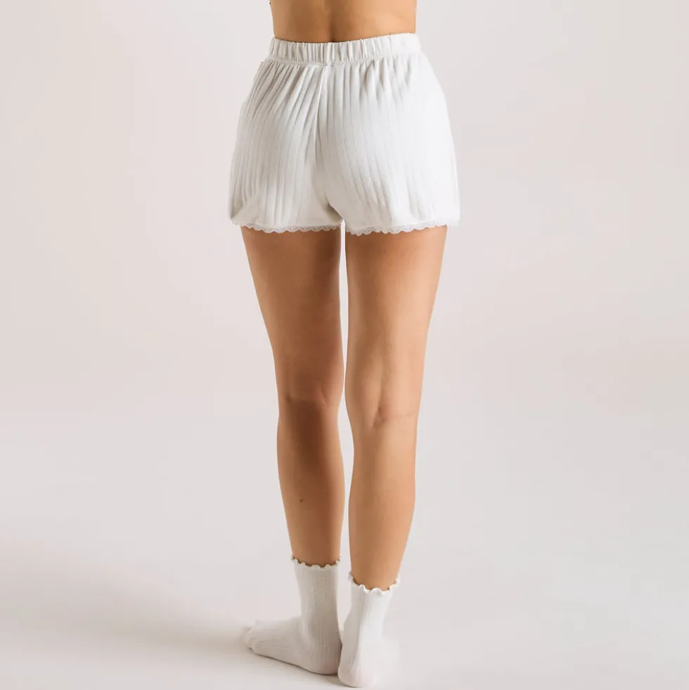 Pointelle Pajama Shorts - Cream