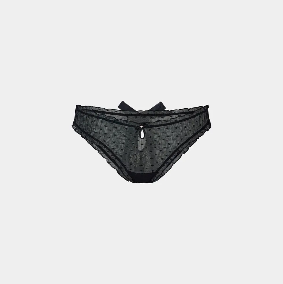 Polka Dot Brazilian Briefs - Black