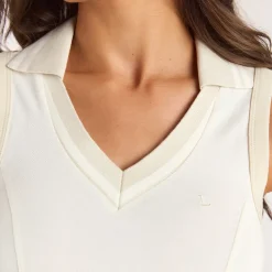 Polo Vest Top - Cream