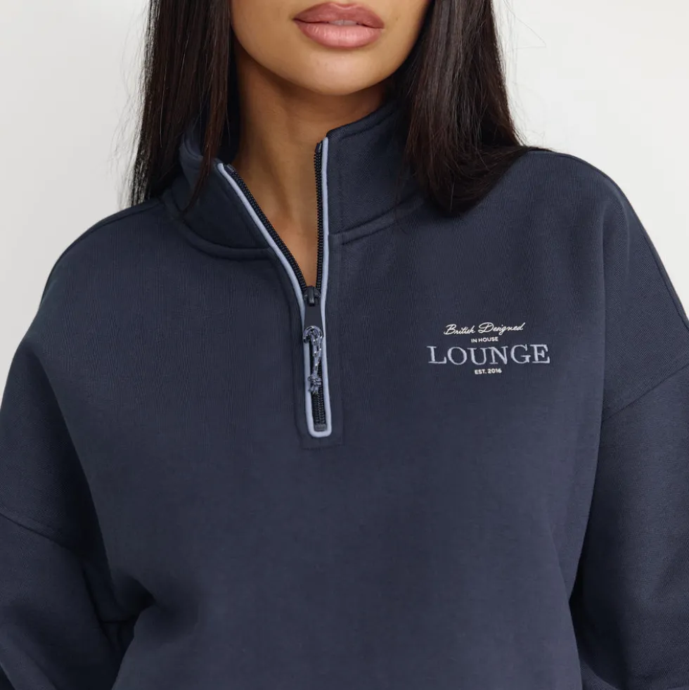 Quarter-Zip Sweater - Dark Blue