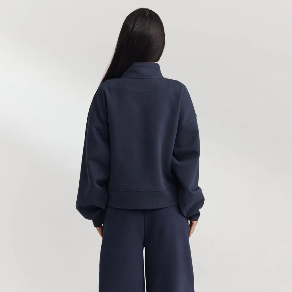 Quarter-Zip Sweater - Dark Blue