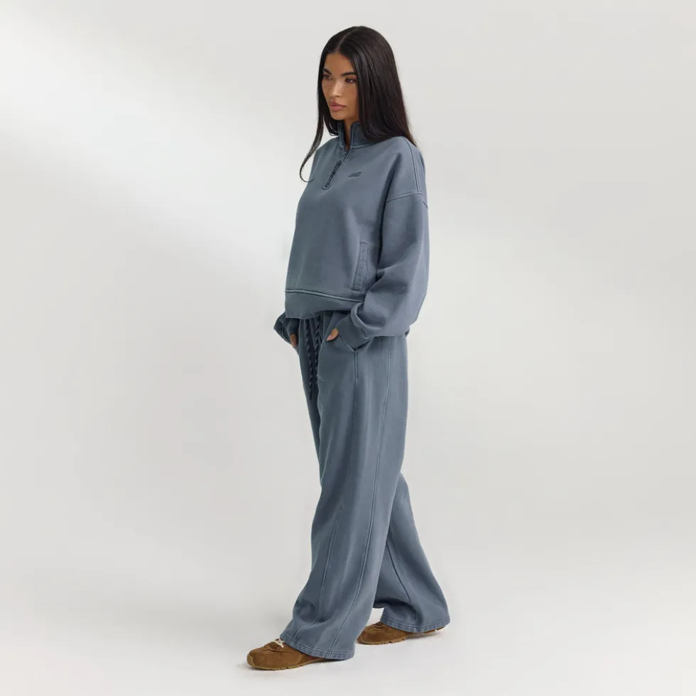 Quarter-Zip Sweater - Washed Blue