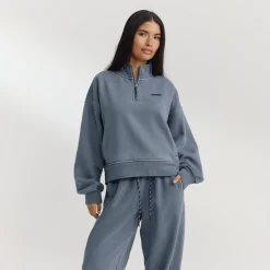 Quarter-Zip Sweater - Washed Blue