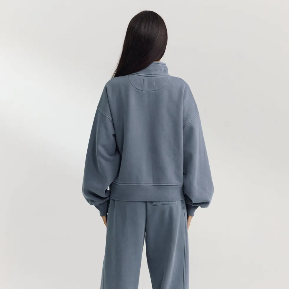 Quarter-Zip Sweater - Washed Blue