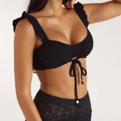 Ruched Bralette - Black