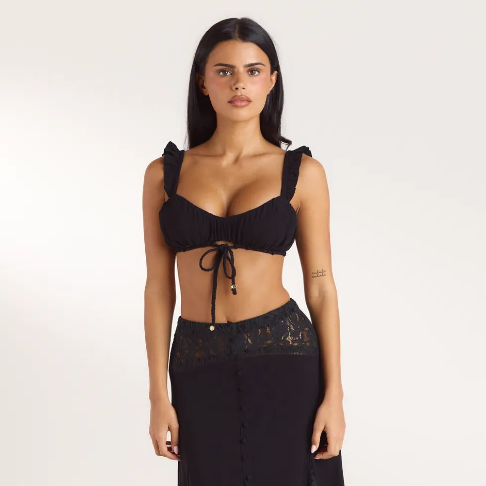 Ruched Bralette - Black