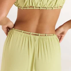 Ruched Bralette (Set) - Washed Lime