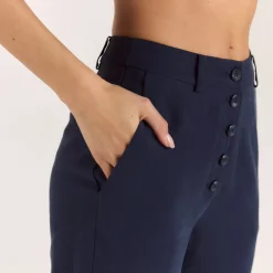 90s Straight-Leg Pants - Navy