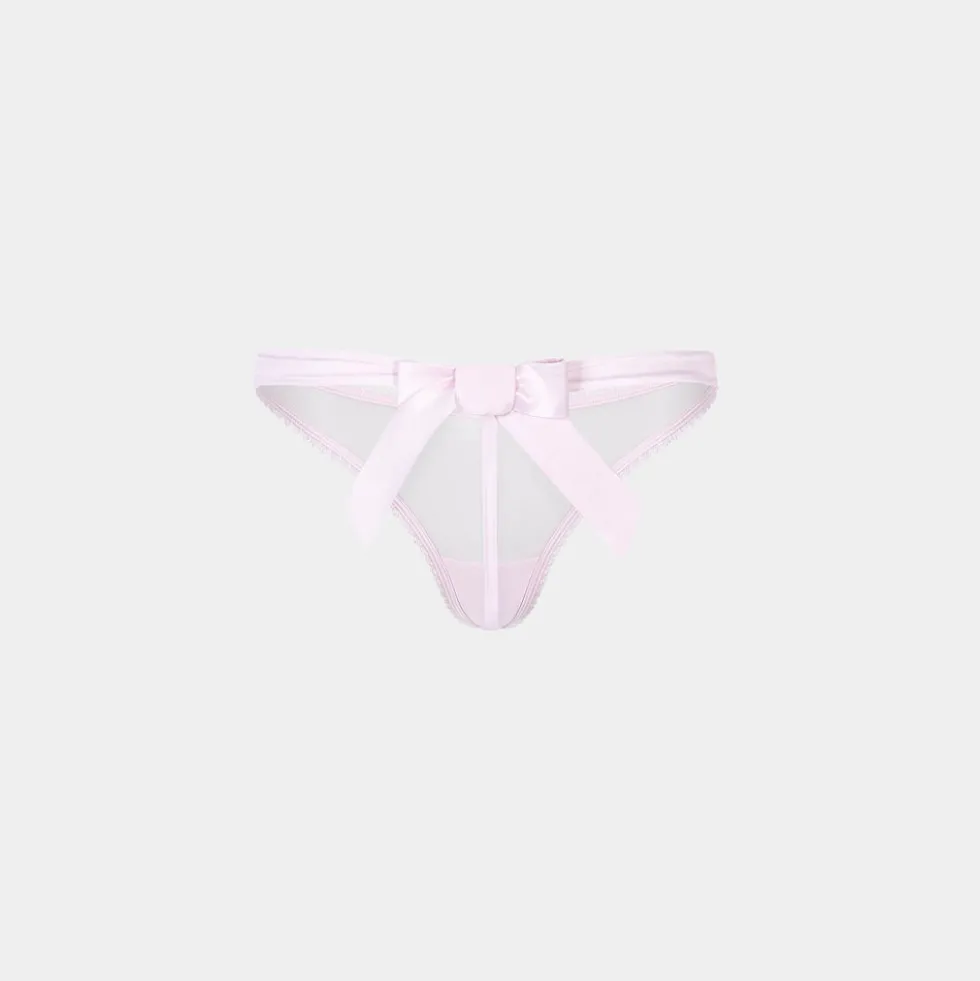 Satin Bow G-String - Pink