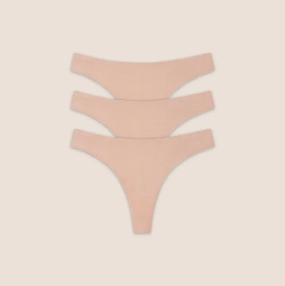 Seamless Bonded Thongs (3-Pack) - Honey