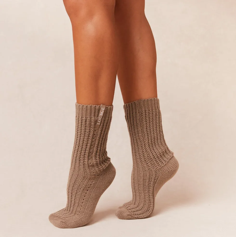 Snooze Knitted Socks - Fawn