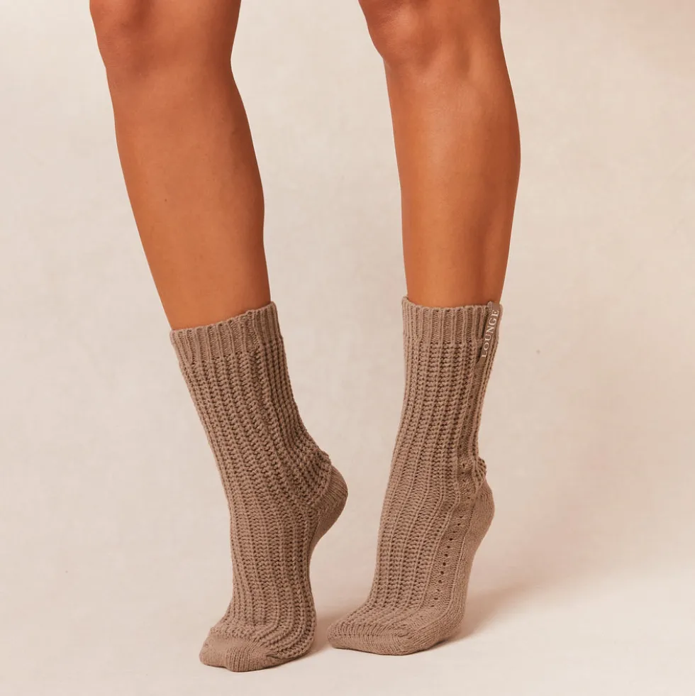 Snooze Knitted Socks - Fawn