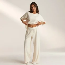 Soft Waffle Pajama Pants - Cream