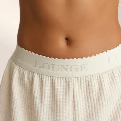 Soft Waffle Pajama Pants - Cream