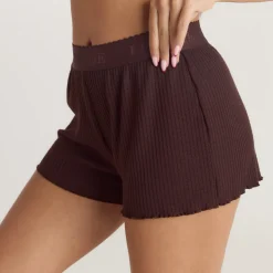 Soft Waffle Pajama Shorts - Dark Chocolate