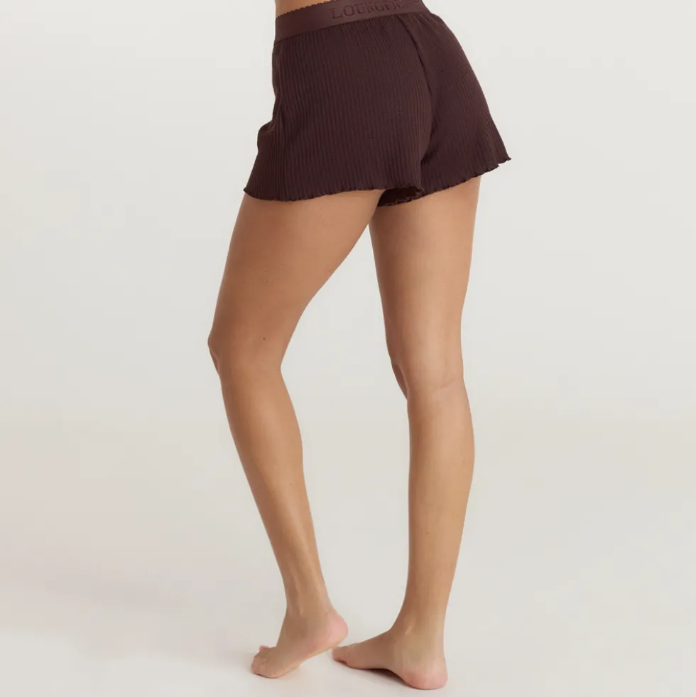 Soft Waffle Pajama Shorts - Dark Chocolate