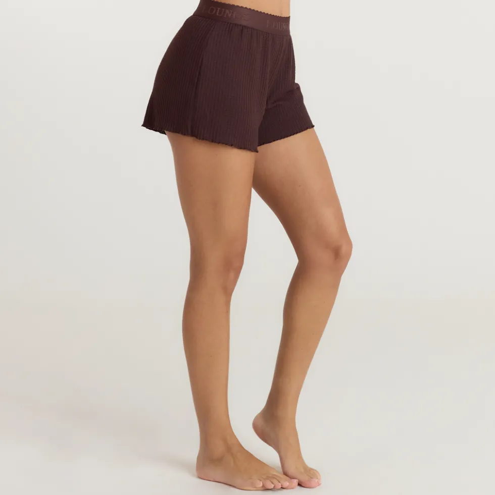 Soft Waffle Pajama Shorts - Dark Chocolate