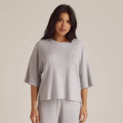 Soft Waffle Pajama Top - Frost