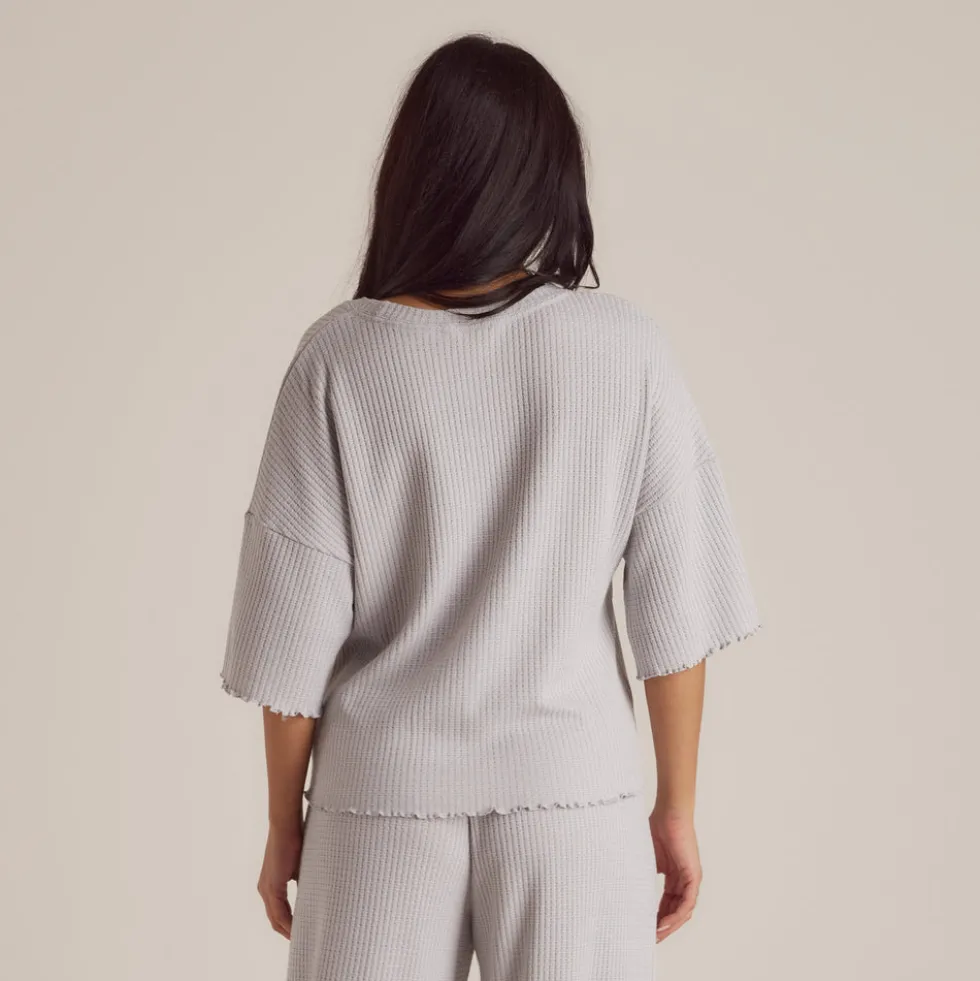 Soft Waffle Pajama Top - Frost