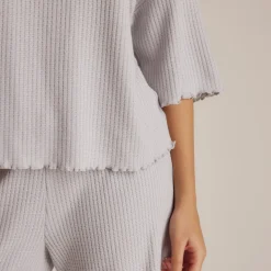 Soft Waffle Pajama Top - Frost