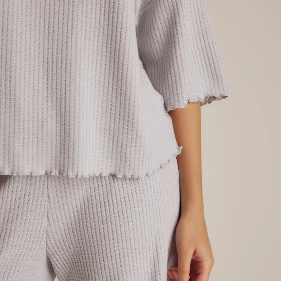 Soft Waffle Pajama Top - Frost