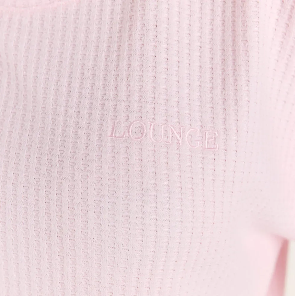 Soft Waffle Pajama Top - Pink