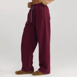 Straight-Leg Sweatpants - Cherry Lacquer