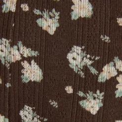 Strappy Pointelle Brazilian Briefs - Brown Floral Print