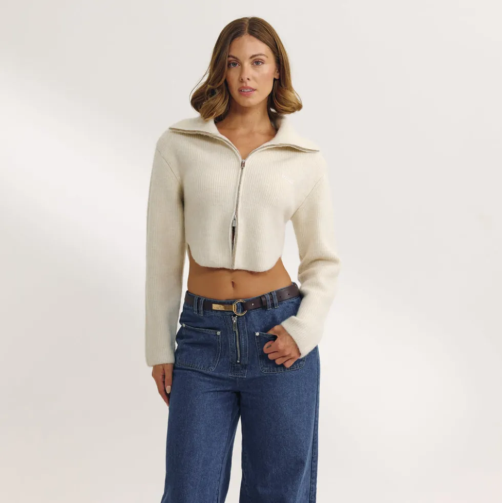 Structured Knitted Jacket - Cream
