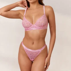 Two-tone Balcony Bra - Pink